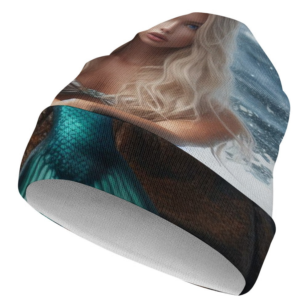 Mermaid printed knitted hat